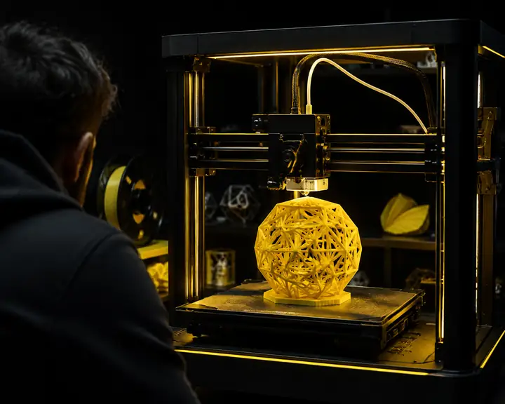 3D-Modell, das von einem Desktop-3D-Drucker gedruckt wird