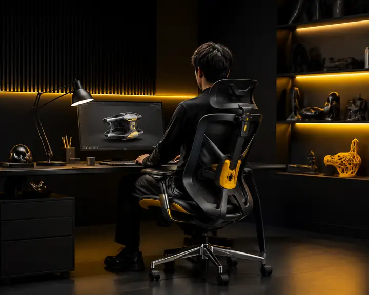 Moderner ergonomischer Bürostuhl in mehreren Produktfarben