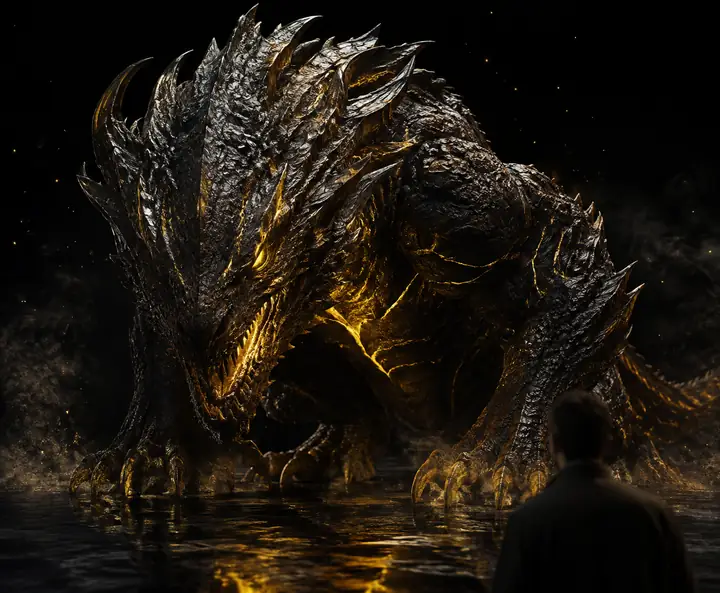 Hochdetailliertes 3D-Monstermodell mit reichhaltigen Oberflächendetails