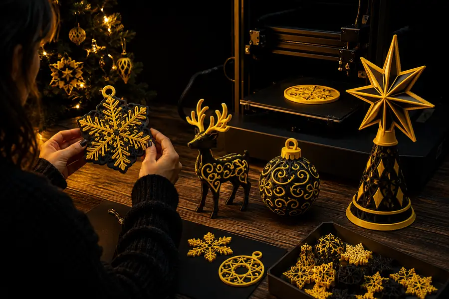 A refined 3D holiday decoration prepared for a polished scene or asset library.